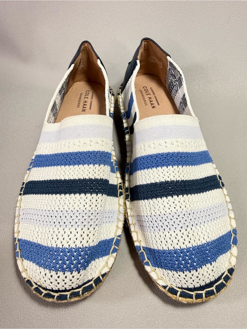 Cole Haan Blue & White Espadrille Slip-On Loafers NWOT - Picture 6 of 12